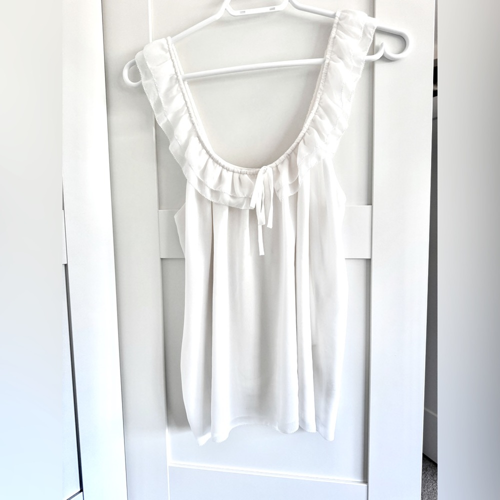 ARITZIA WILFRED Ruffle collar blouse frilly tank top camisole Size Small